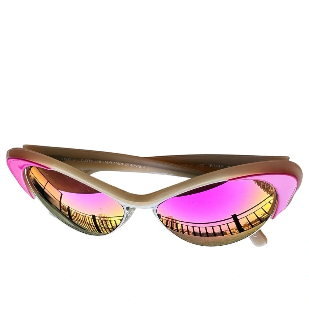 Andy Wolf Sweet Summer Breeze Cat Eye Sunglasses in Pink and Beige